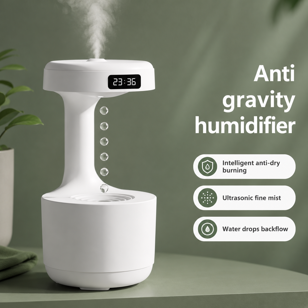 LivingAura™ MistFlow Anti-Gravity Humidifier
