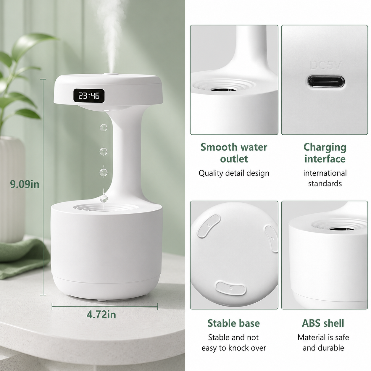 LivingAura™ MistFlow Anti-Gravity Humidifier