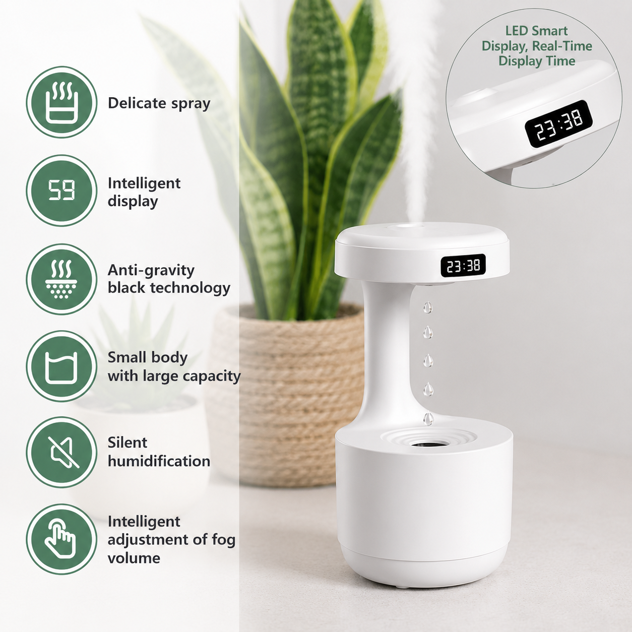 LivingAura™ MistFlow Anti-Gravity Humidifier